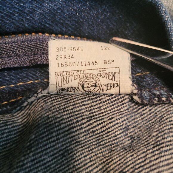 Vtg Lee Jeans 12 L Measures 26x32 Straight High Rise 80s Mom Dark Wash USA - Picture 5 of 11